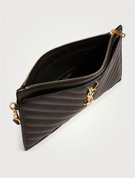 large ysl clutch in black patent leather|ysl monogram quilted leather clutch.